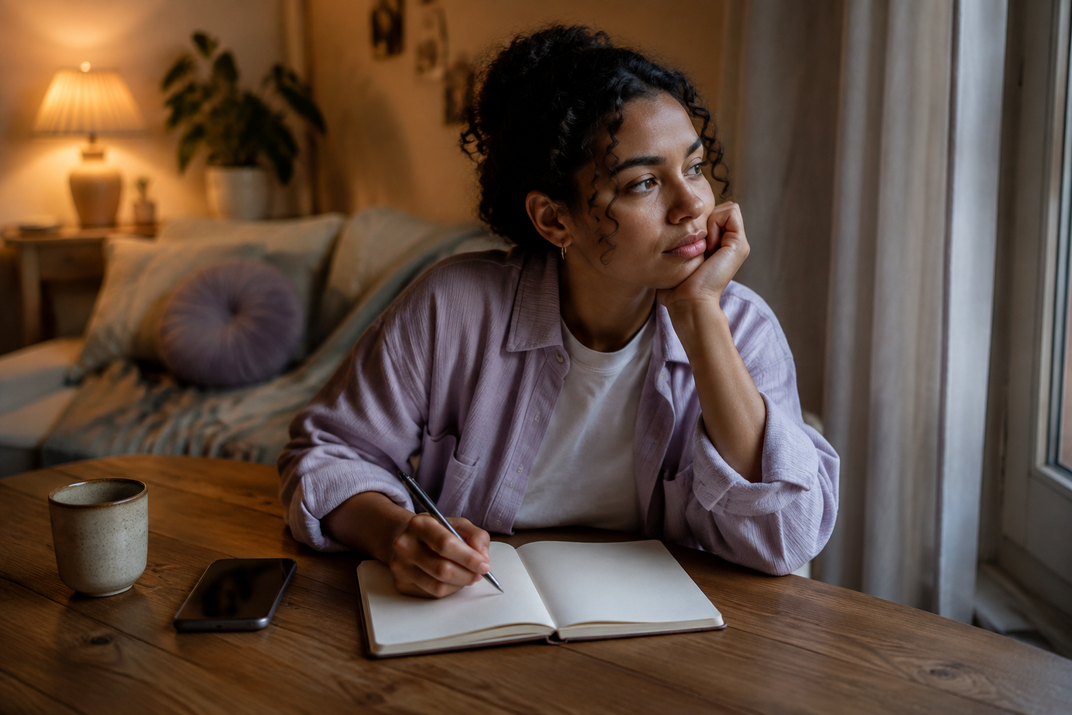 Una persona escribe sus pensamientos en un diario
